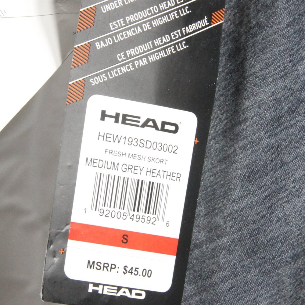 NWT HEAD Women's Fresh Mesh Med Grey Heather Athletic Tennis Skort Size Small - Picture 4 of 4